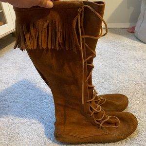Minnetonka leather high boots